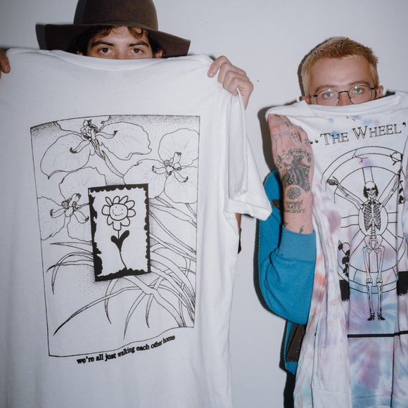 Online Ceramics Flower We’re Just Walking Each Other Home Tie Dye T Shirt 2XL - Picture 9 of 9